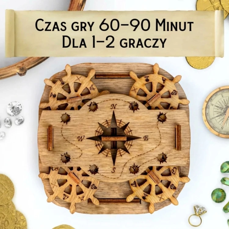 Drewniana łamigłówka 3D Davy Jones Locker – widok na mechanizmy