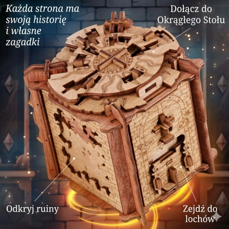 Widok ogólny Cluebox Trial of Camelot – elegancki prezent dla fanów rycerskich legend i logiki.