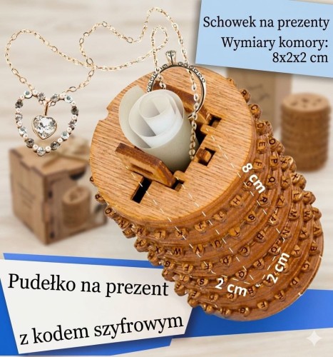 Wnętrze szkatułki Kryptos po złożeniu - sekretny schowek i mechanizm hasła
