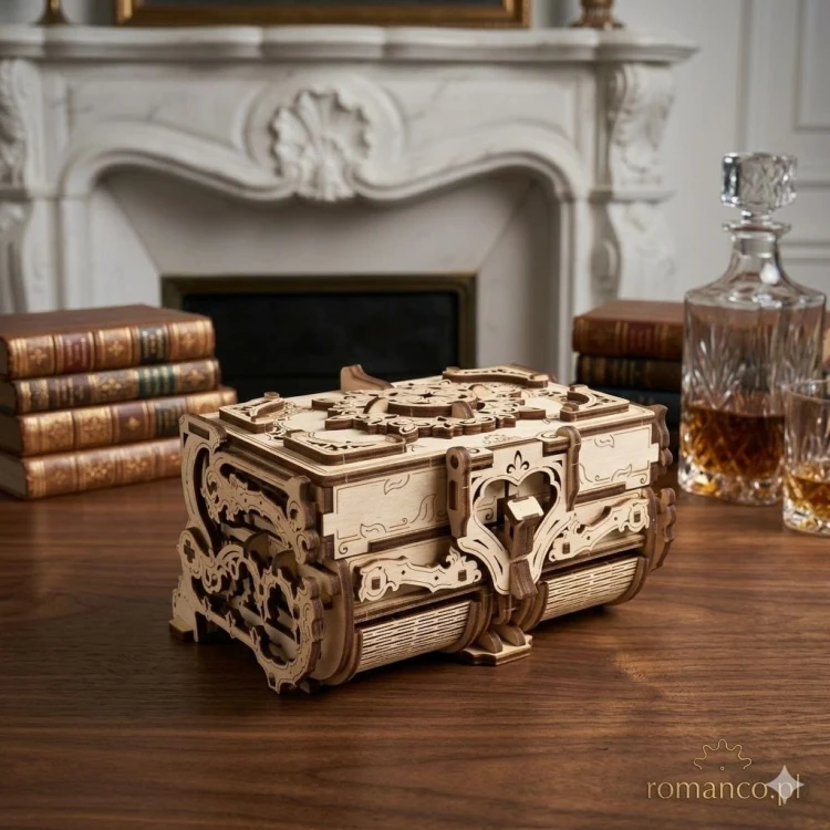 Puzzle 3D z drewna rozkładana szkatułka na biżuterię