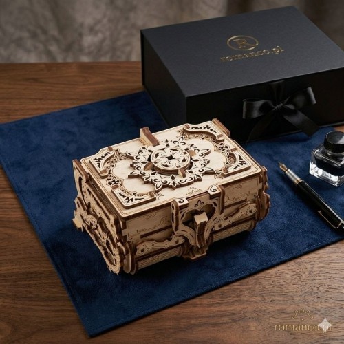 Puzzle 3D z drewna rozkładana szkatułka na biżuterię