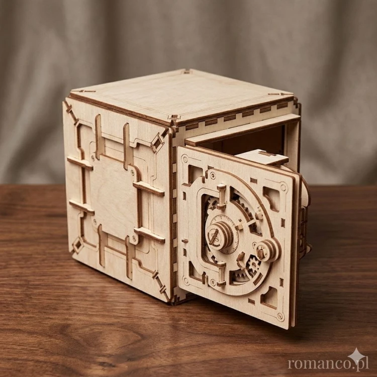 Puzzle 3D z drewna sejf do składania bez kleju