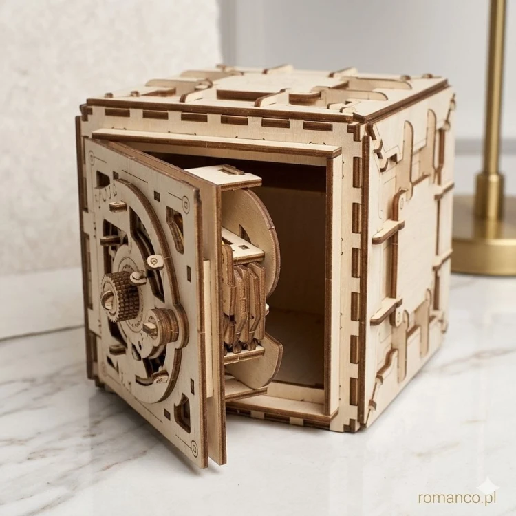Puzzle 3D z drewna sejf do składania bez kleju
