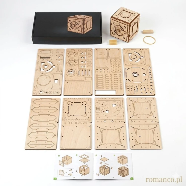 Puzzle 3D z drewna sejf do składania bez kleju