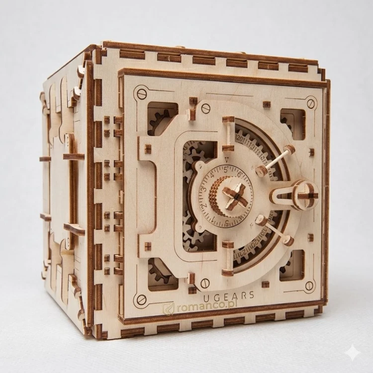 Puzzle 3D z drewna sejf do składania bez kleju
