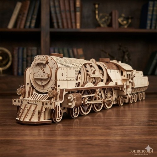 Drewniany model mechaniczny Ugears Parowóz V-Express