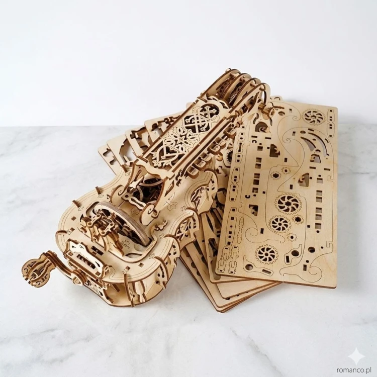 Puzzle 3D grająca Lira Korbowa Hurdy-Gurdy