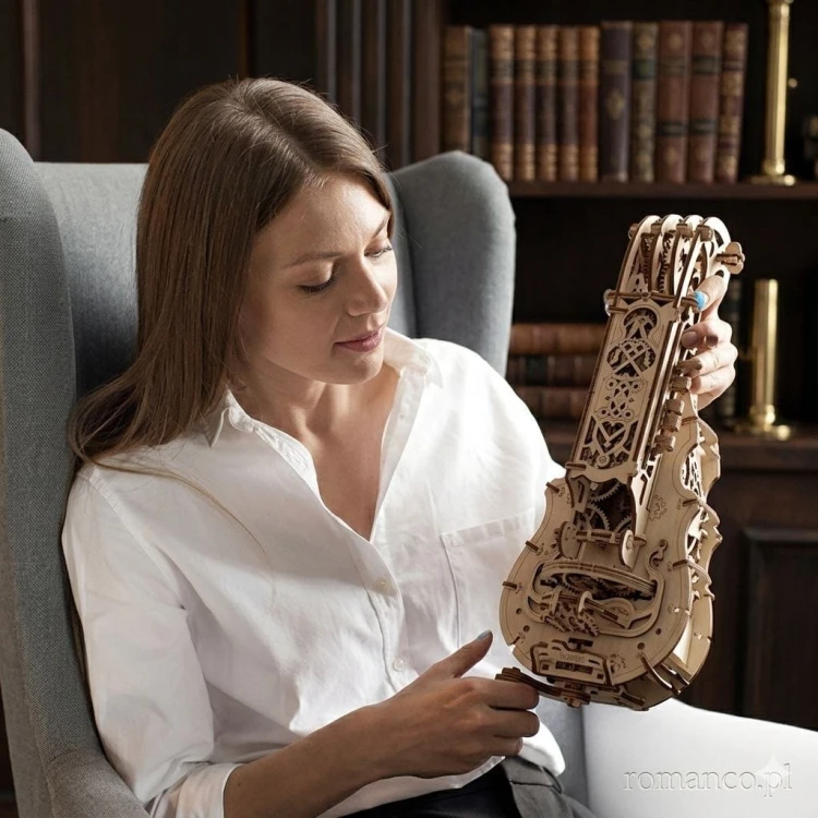 Puzzle 3D grająca Lira Korbowa Hurdy-Gurdy