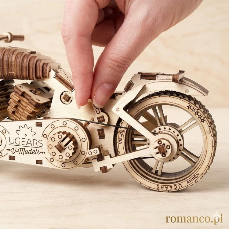 Mechaniczna układanka 3D motocykl z silnikiem