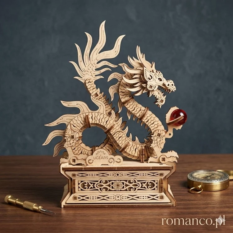 Puzzle 3D z drewna smok Dragon