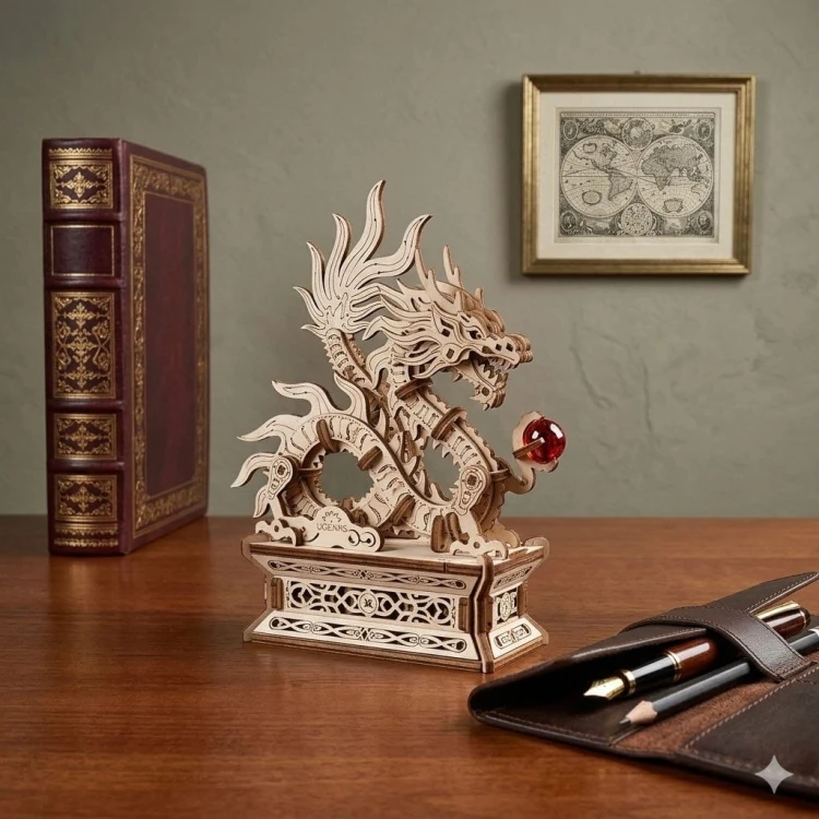Puzzle 3D z drewna smok Dragon