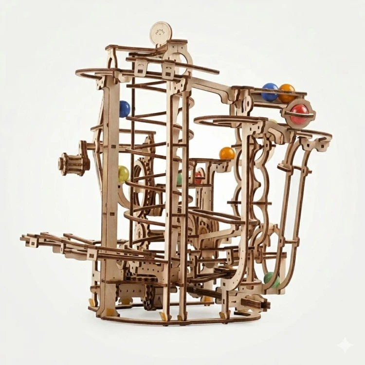 Puzzle 3D z drewna labirynt na kulki