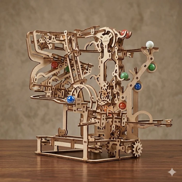 Drewniany tor kulkowy Ugears model mechaniczny