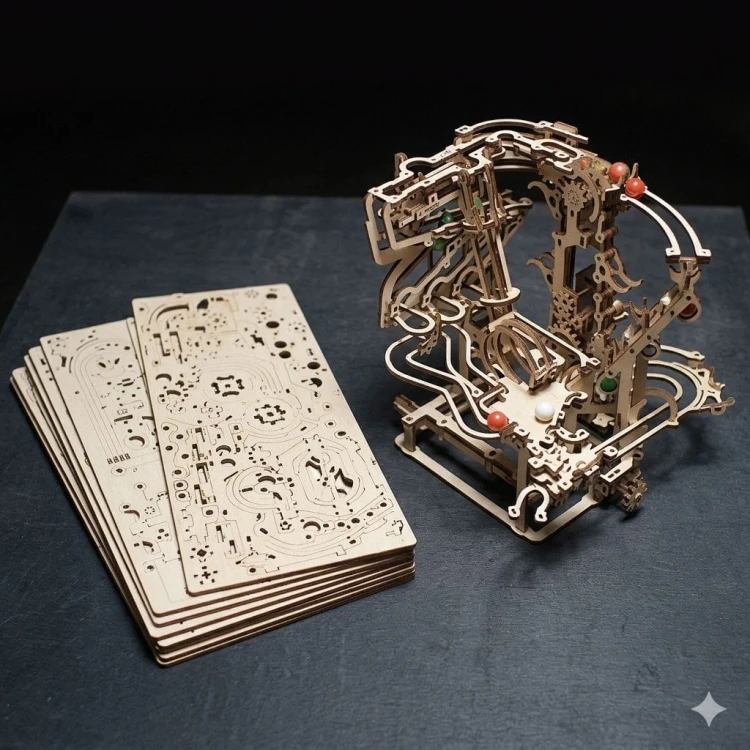 Puzzle 3D z drewna labirynt na kulki