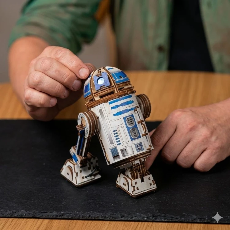 Ruchomy model R2-D2 do składania bez kleju Ugears