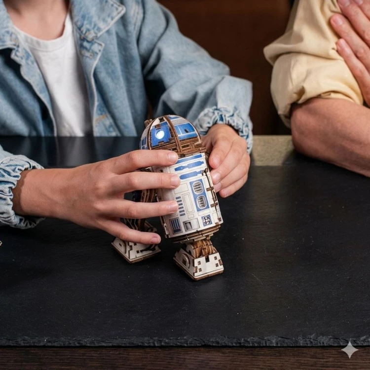 Puzzle 3D z drewna droid R2-D2 Gwiezdne Wojny