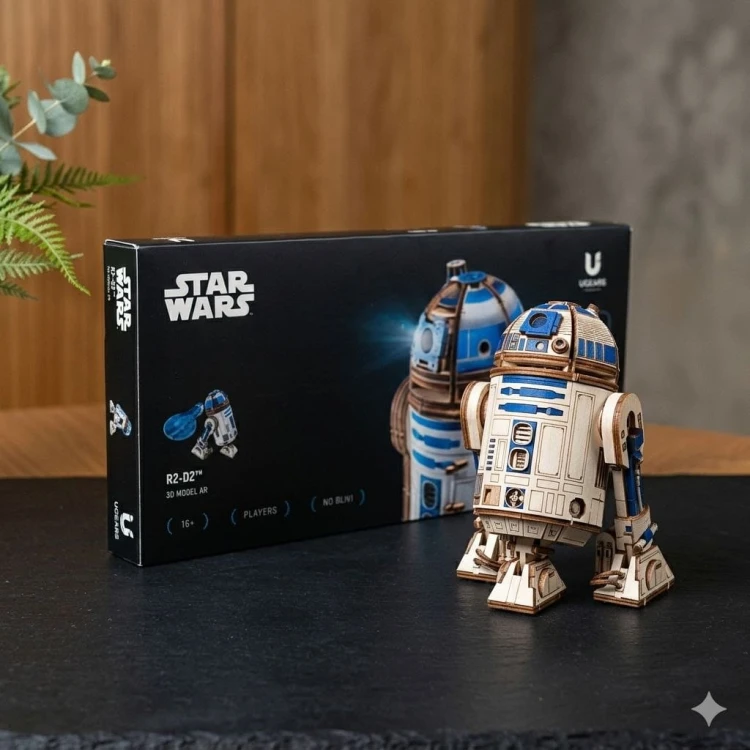 Prezent dla fana Star Wars drewniany R2-D2