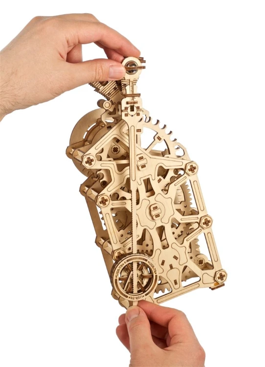 Zegar Mechaniczny Ugears drewniane puzzle 3D model do składania na prezent
