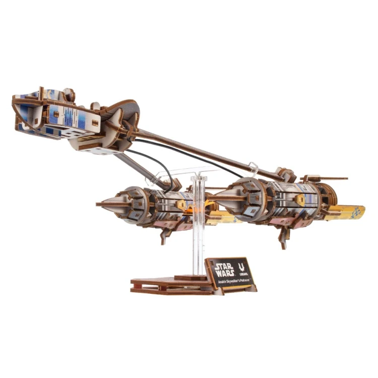 Ścigacz Anakina Podracer Star Wars na podstawce balansującej - drewniane puzzle 3D